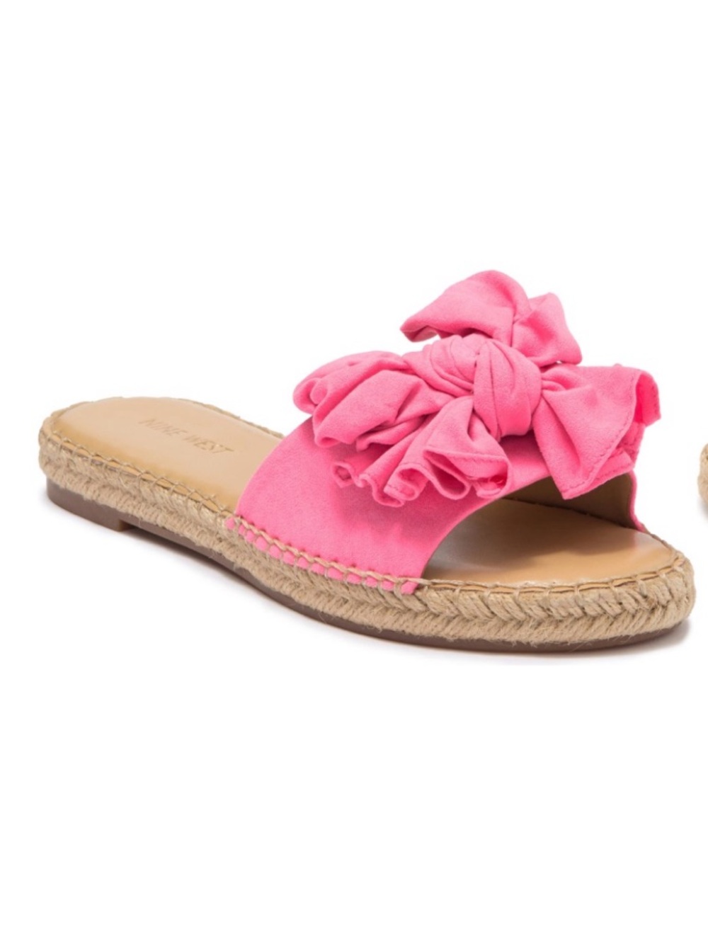 Nine West Pink Knot Espadrille Slide Sandal NWT Size 8